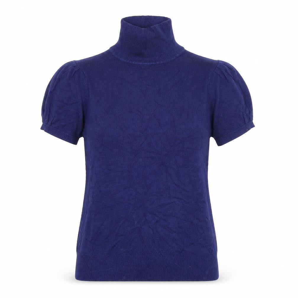 Front view of Dorothy Perkins women’s blue knit jumper, size UK 14