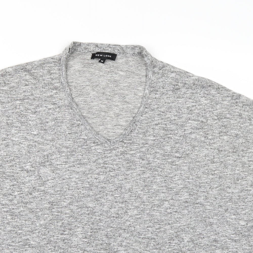 New Look Womens Grey  Knit Basic T-Shirt Size M