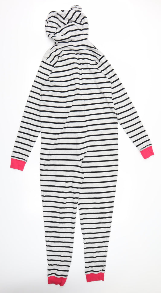 Marks and Spencer Girls Grey Striped  Top One Piece Size 13-14 Years  - All in One