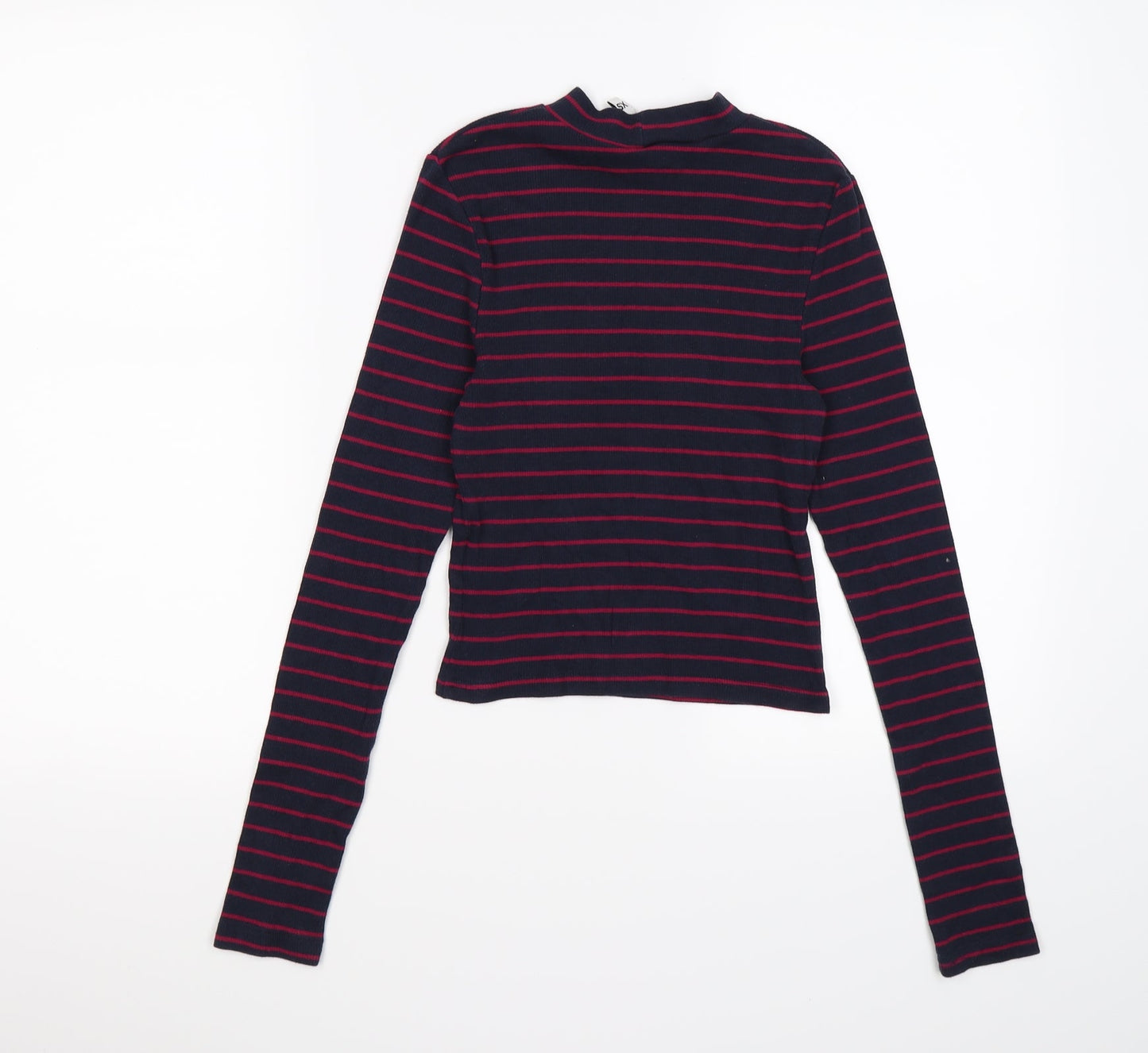 Divided Womens Blue Striped Knit Pullover Jumper Size XS