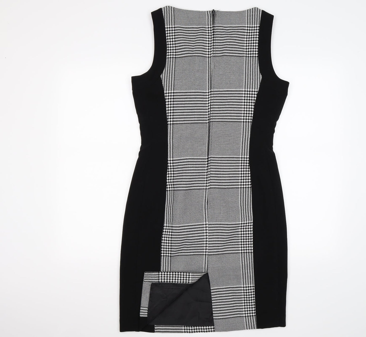 H&M Womens Black Check Knit Shift  Size M