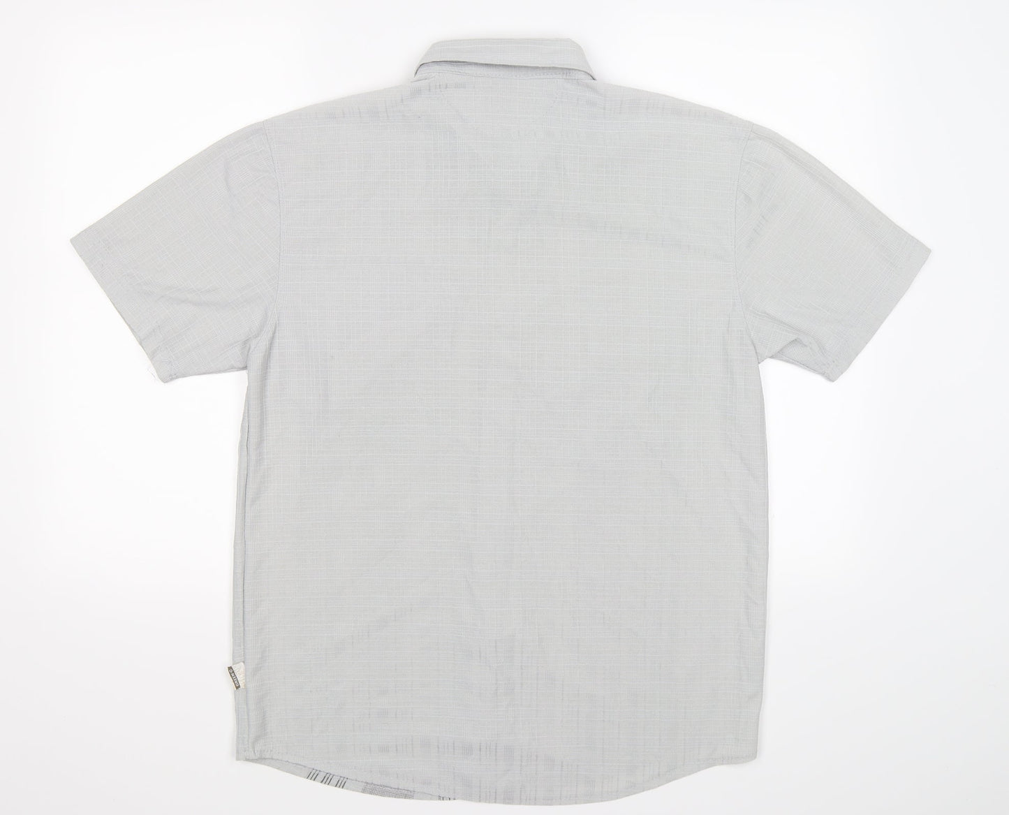 GREEN-g Mens Grey Check   Button-Up Size L