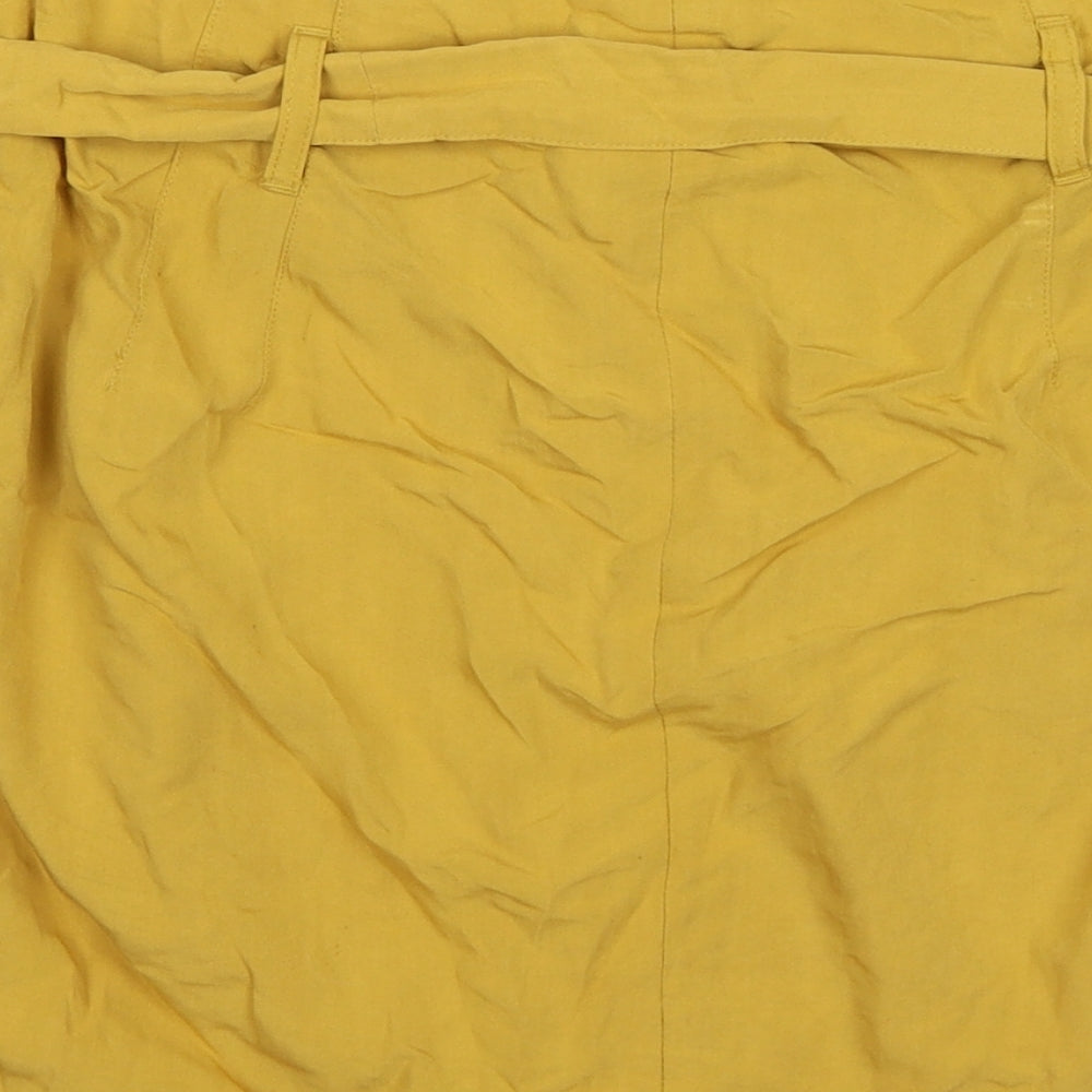 Kimchi Blue Womens Yellow  Satin Peasant Skirt Size L