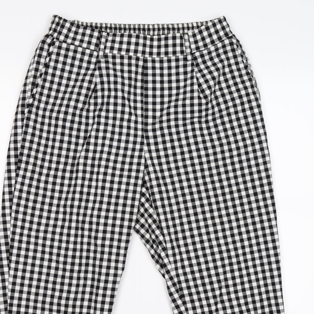 Preworn Womens White Check  Chino Trousers Size M L26 in
