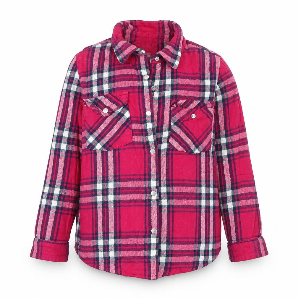 Front view of yD girls’ red jacket, size 7-8, years