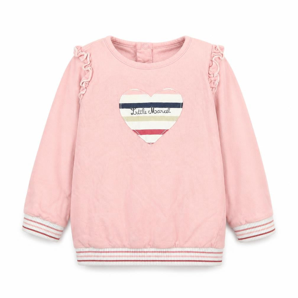 Front view of Preworn girls’ pink jumper, size 2, years