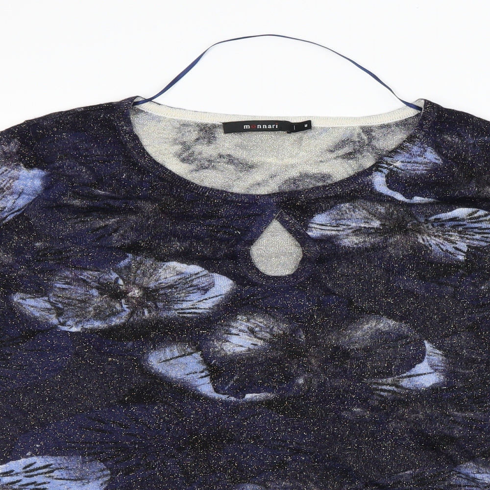 Monnari Womens Blue Animal Print  Basic T-Shirt Size M