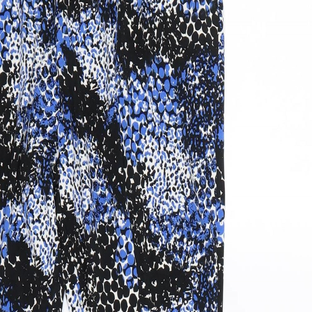 Definitions Womens Blue Animal Print  Dress Pants Trousers Size 10 L26 in