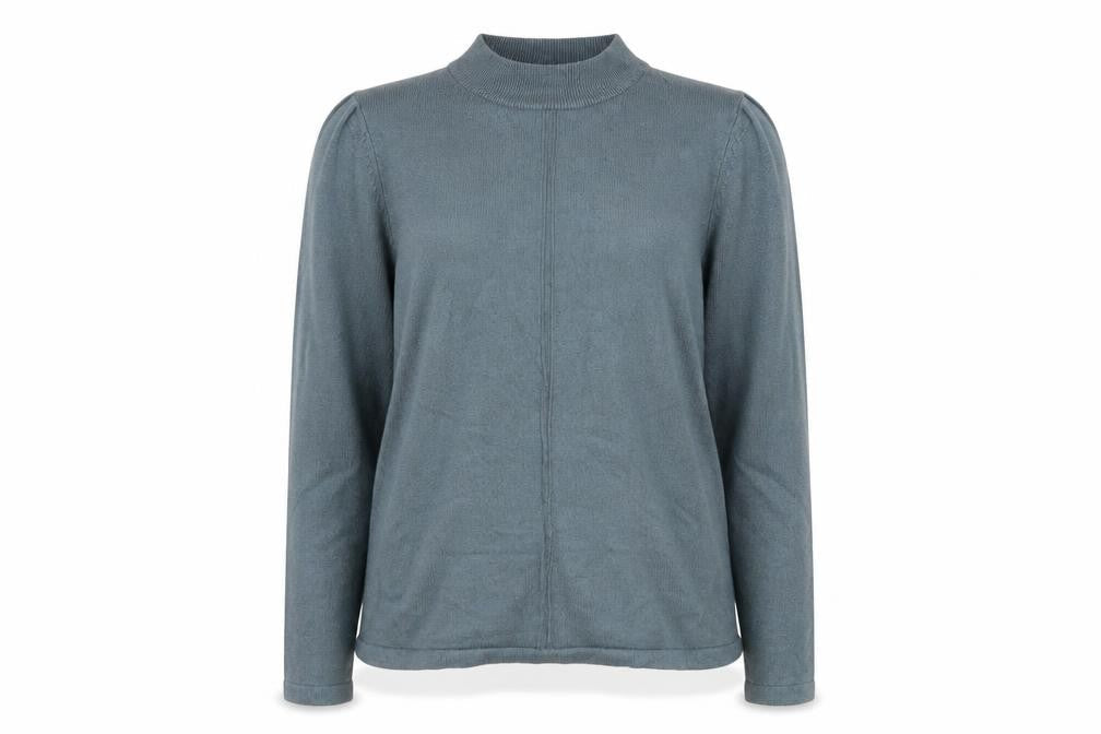 Front view of Marks & Spencer women’s blue jumper, size UK 12