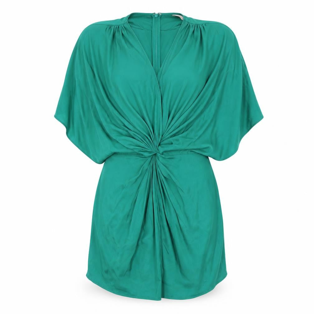 Front view of ASOS women’s green mini, size UK 8