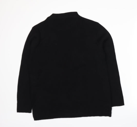 Afibel Womens Black  Knit Pullover Jumper Size 14