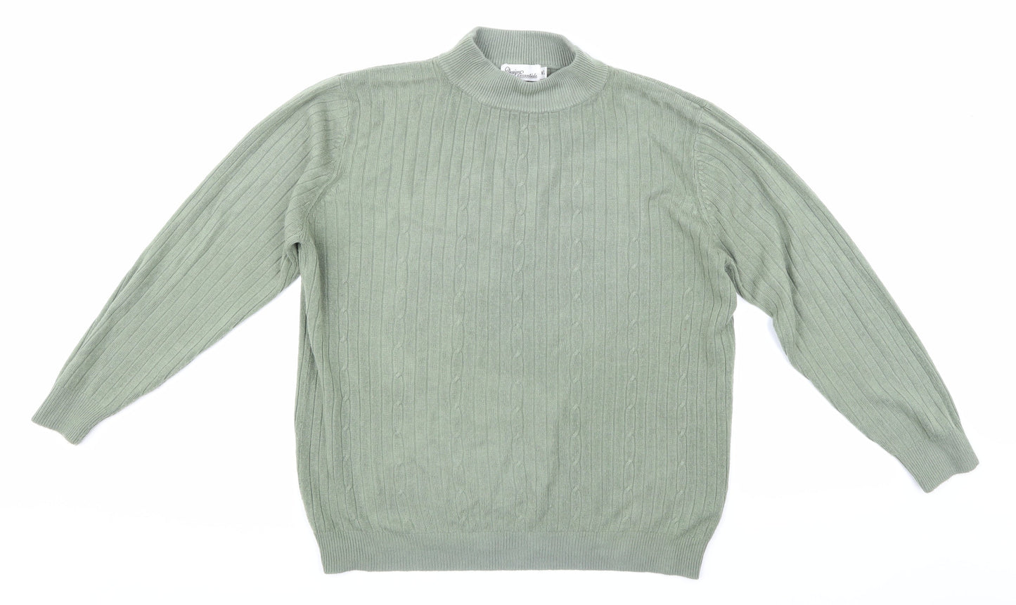Design Essentials Womens Green  Knit Pullover Jumper Size M