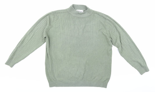 Design Essentials Womens Green  Knit Pullover Jumper Size M
