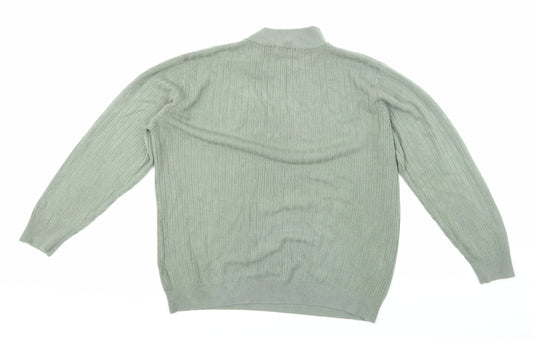 Design Essentials Womens Green  Knit Pullover Jumper Size M