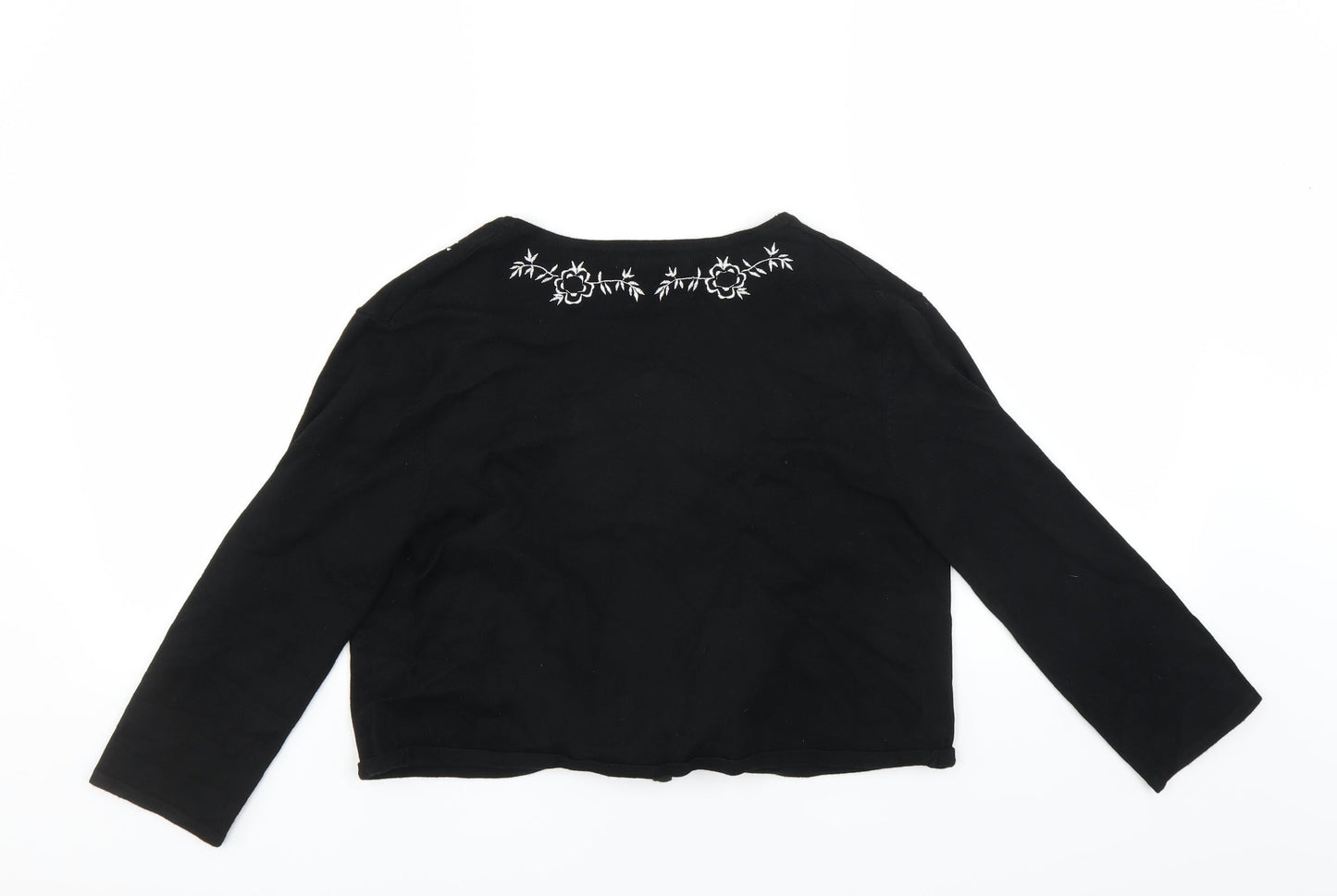 M&Co Womens Black   Cardigan Jumper Size S  - CROPPED