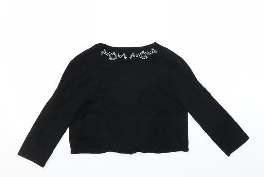 M&Co Womens Black   Cardigan Jumper Size S  - CROPPED