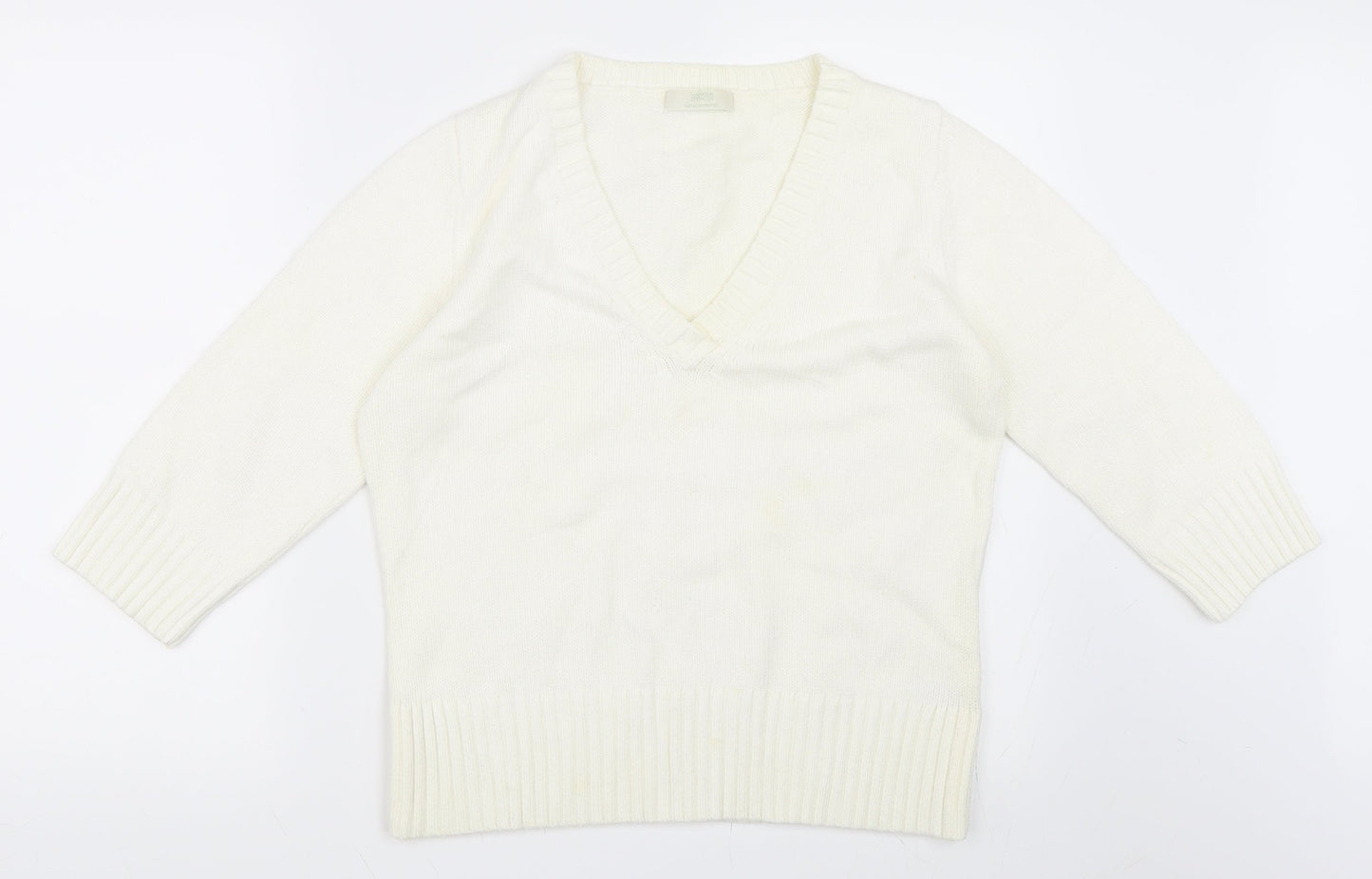 Marks and Spencer Womens Ivory   Pullover Jumper Size 16