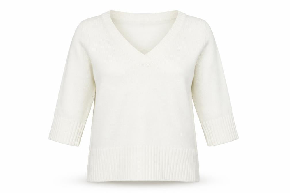 Front view of Marks & Spencer women’s ivory jumper, size UK 16