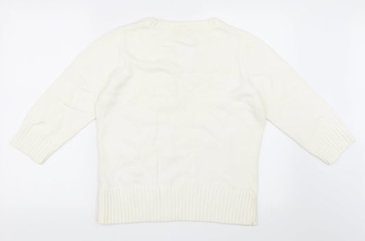 Marks and Spencer Womens Ivory   Pullover Jumper Size 16