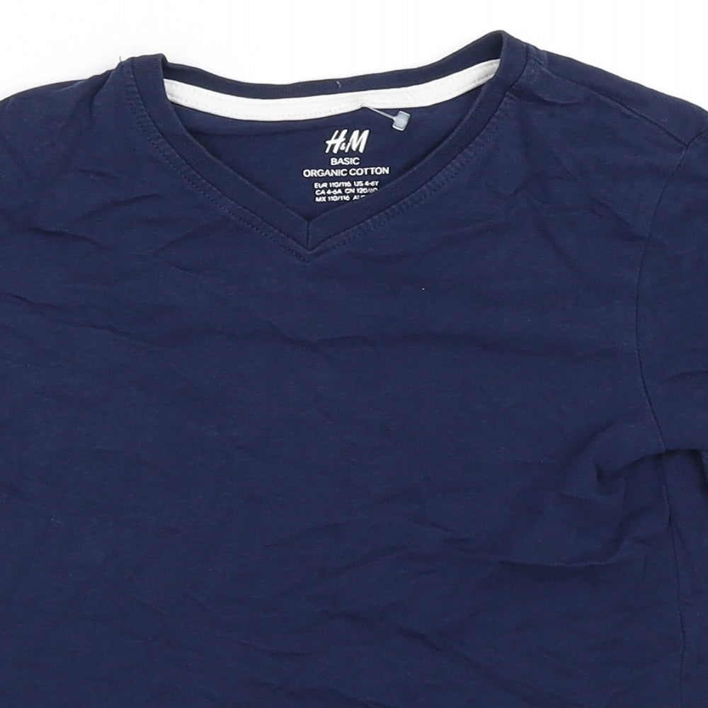 H&M Boys Blue   Basic T-Shirt Size 4-5 Years