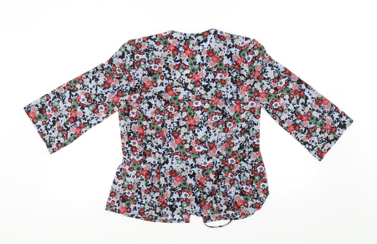 Topshop Womens Grey Floral  Cardigan Jumper Size 8