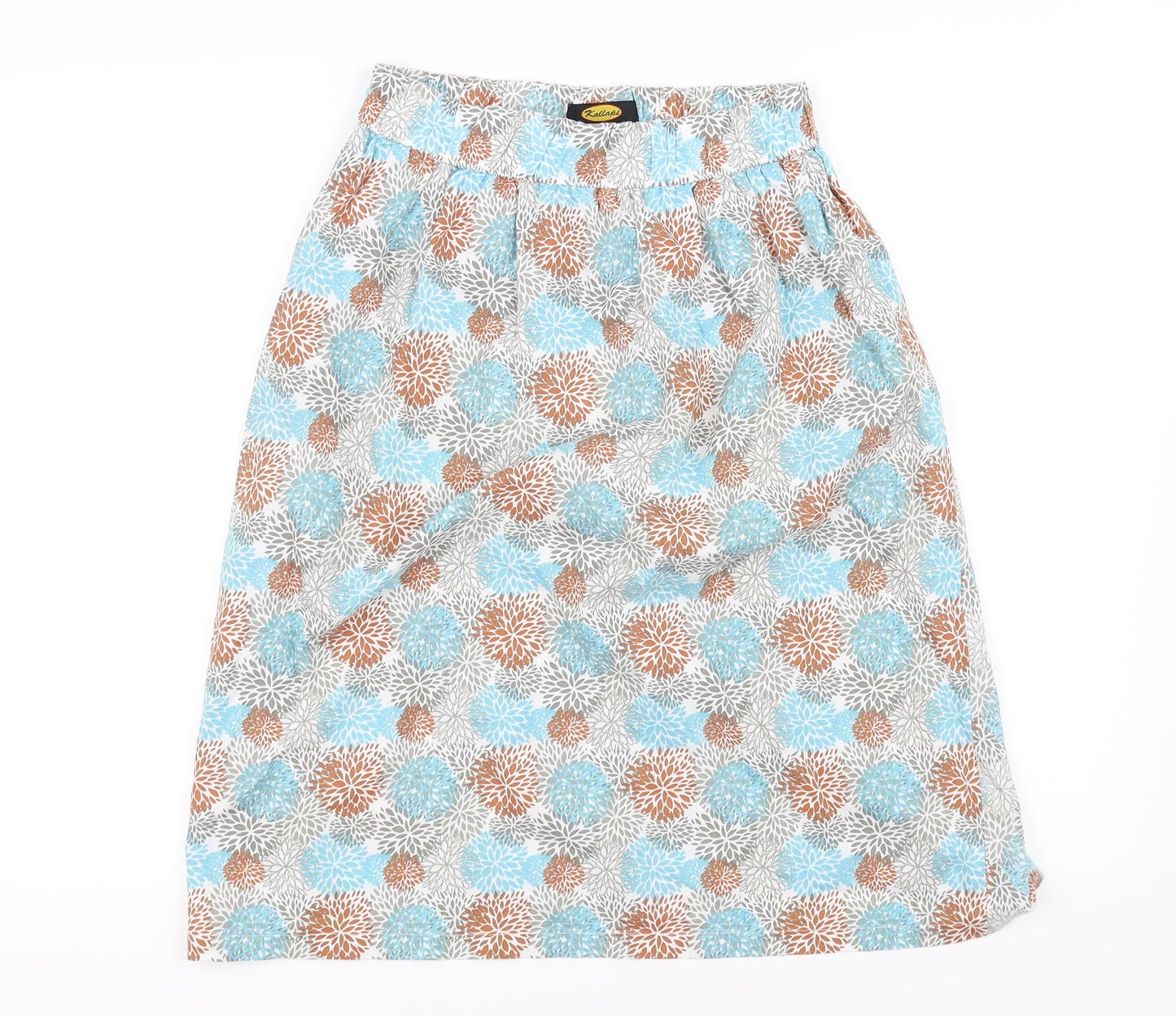 Preworn Womens Blue Floral  A-Line Skirt Size 14