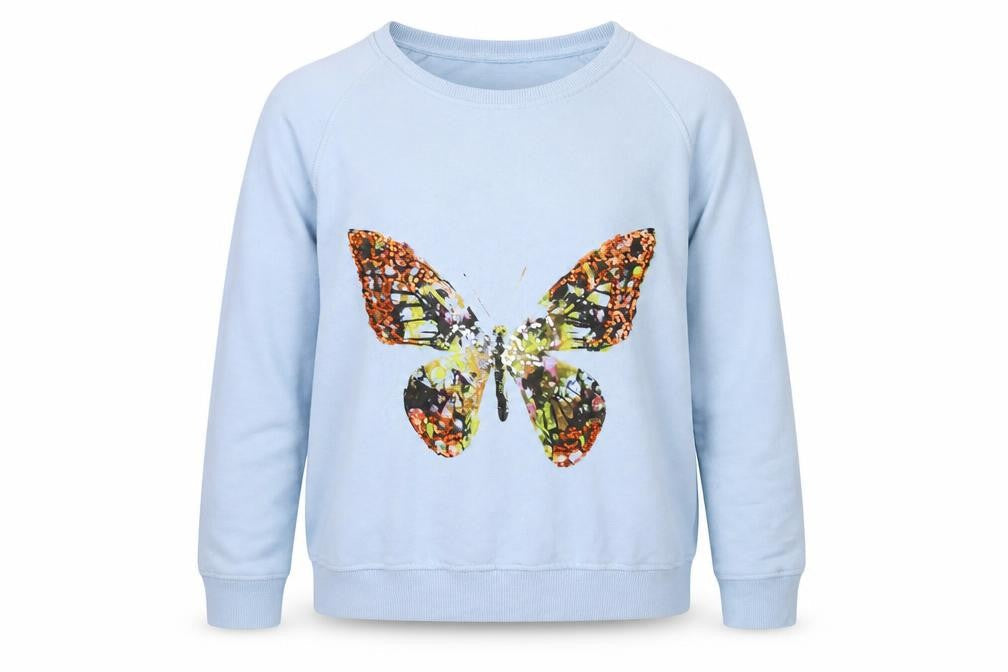 Front view of Next girls’ blue jumper, size 16, years