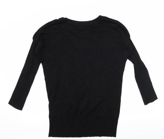 Soaked in Luxury Womens Black  Knit Pullover Jumper Size XS