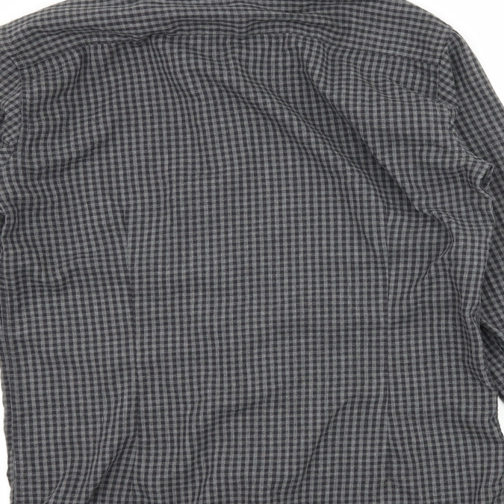 Cedar Wood State Mens Grey Check   Button-Up Size 14.5