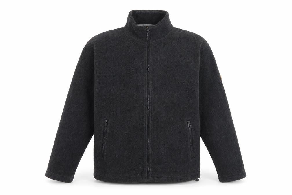 Front view of Country Trader men’s grey fleece jacket, size S