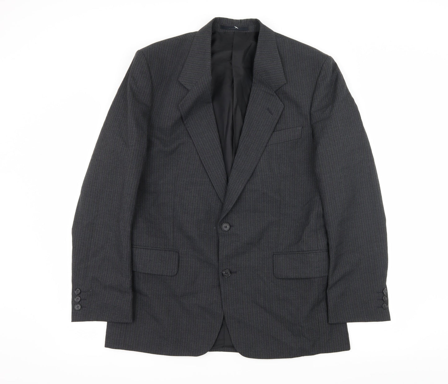 Preworn Mens Grey Striped  Jacket Suit Jacket Size M