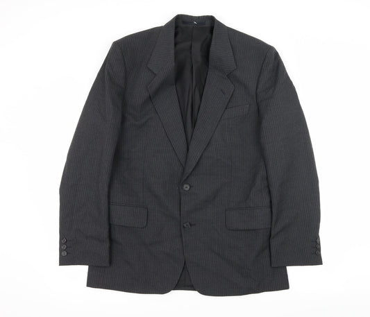 Preworn Mens Grey Striped  Jacket Suit Jacket Size M