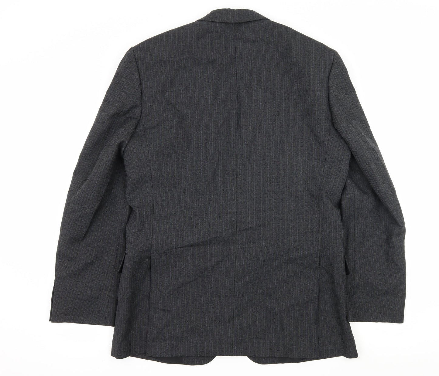 Preworn Mens Grey Striped  Jacket Suit Jacket Size M