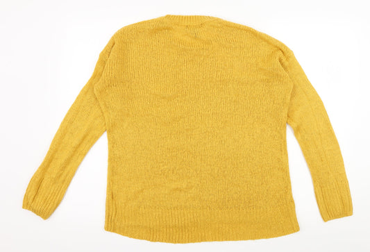 New Look Womens Yellow  Knit Pullover Jumper Size S
