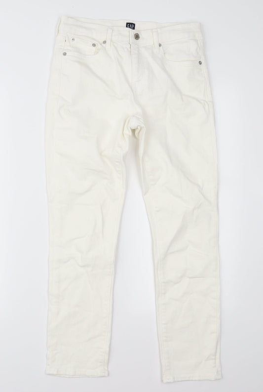 Gap Mens Ivory  Denim Skinny Jeans Size 26 in L27 in - Girlfriend Fit