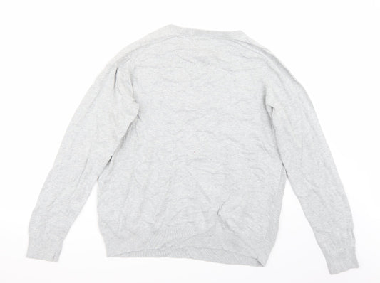 George Mens Grey   Henley Jumper Size L