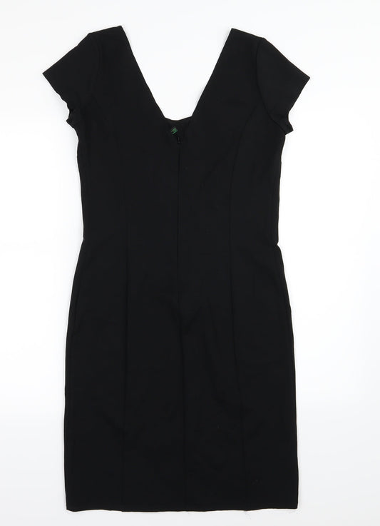 United Colors of Benetton Womens Black  Rayon Pencil Dress  Size M