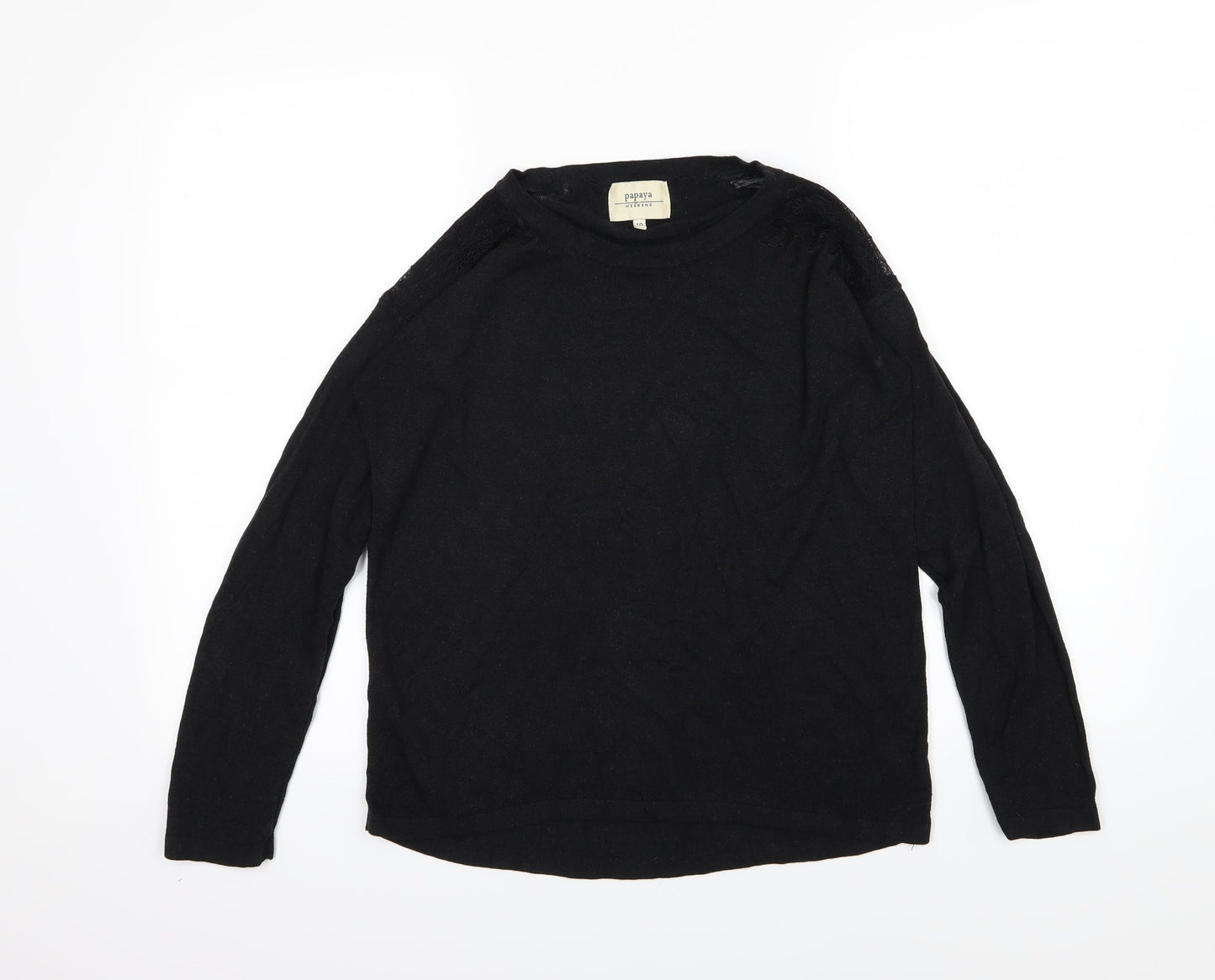 Papaya Womens Black  Knit Pullover Jumper Size 10