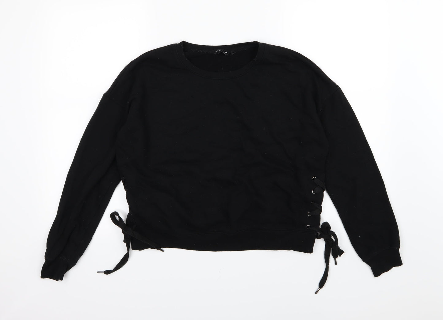 New Look Womens Black  Jersey Pullover Sweatshirt Size 12
