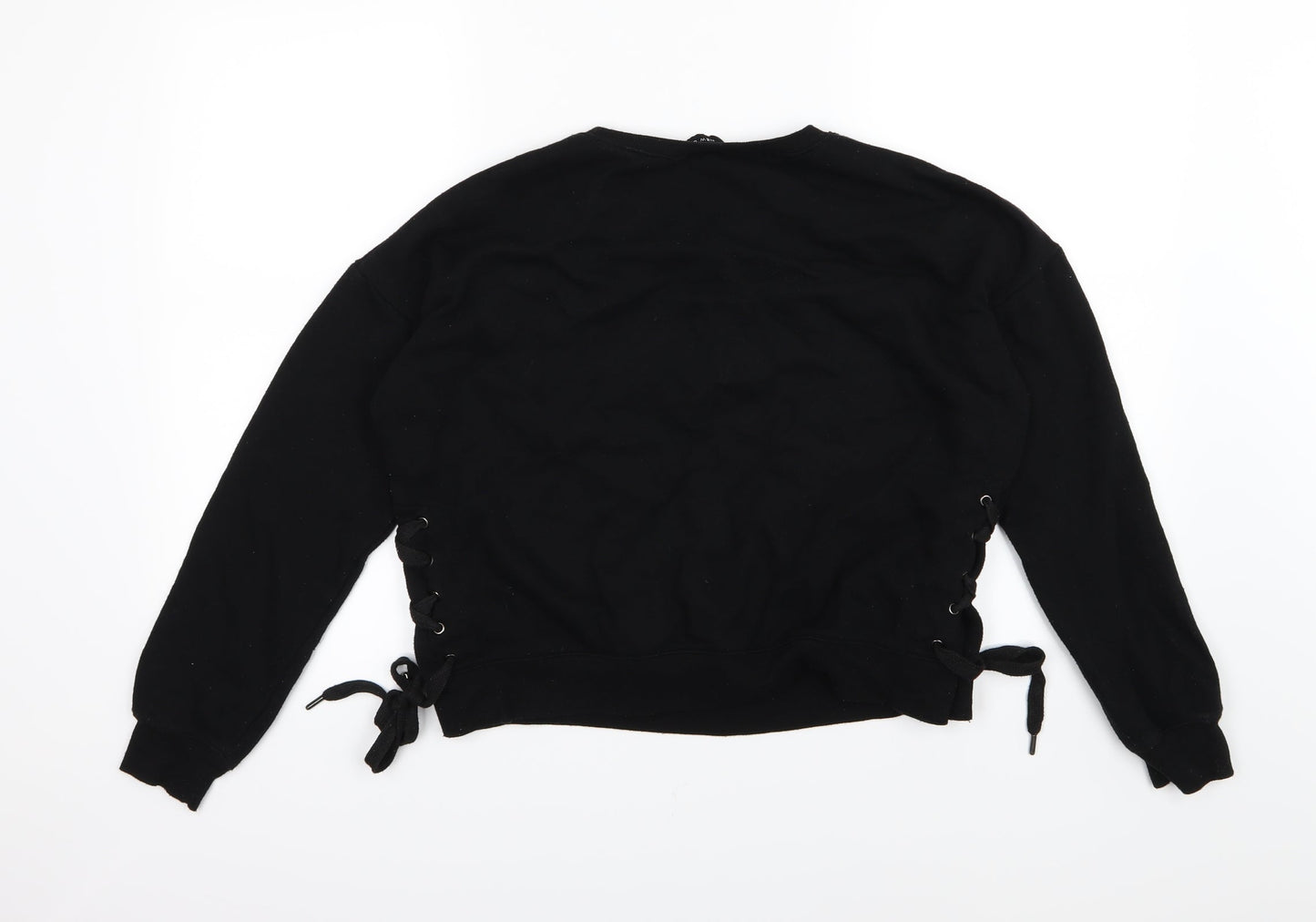 New Look Womens Black  Jersey Pullover Sweatshirt Size 12