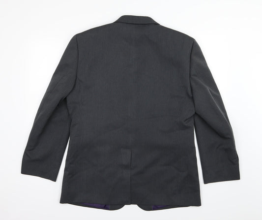 Taylor & Wright Mens Grey Striped Rayon Jacket Suit Jacket Size 42