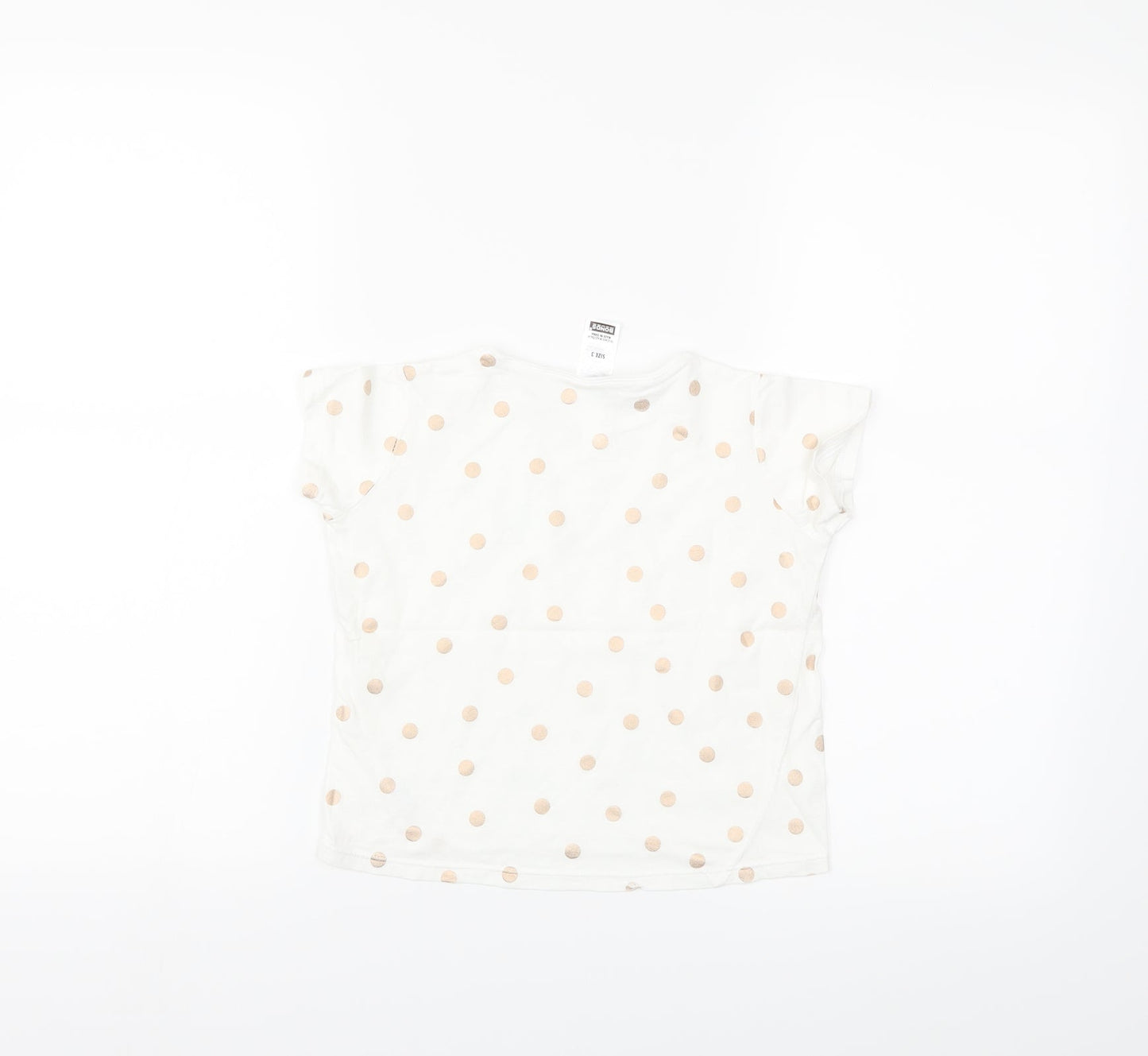 Bonds Girls White Polka Dot  Basic T-Shirt Size 3 Years