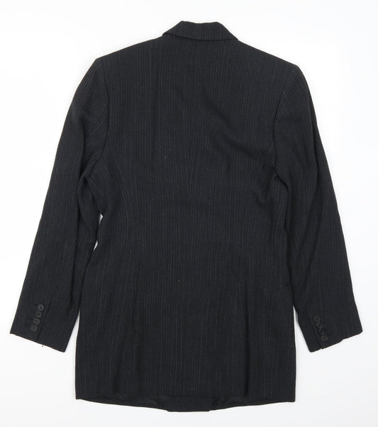 Antonio Fusco Womens Grey Striped  Jacket Suit Jacket Size 10