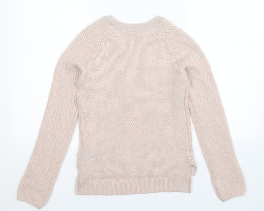 H&M Womens Beige  Knit Pullover Jumper Size XS