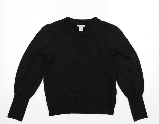 H&M Womens Black  Knit Pullover Jumper Size S