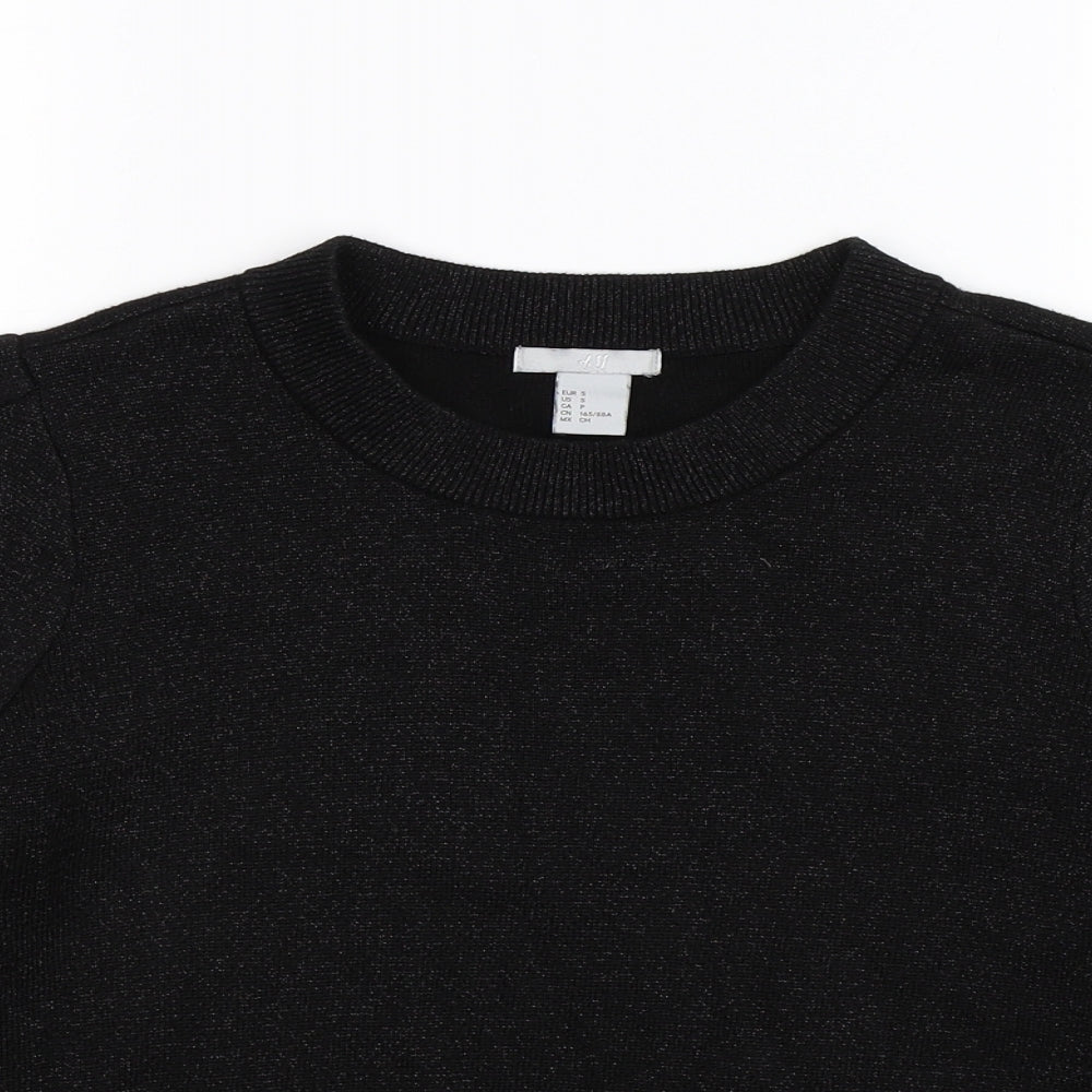 H&M Womens Black  Knit Pullover Jumper Size S