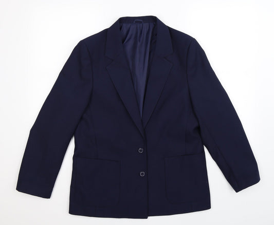 Preworn Womens Blue   Jacket Suit Jacket Size 12