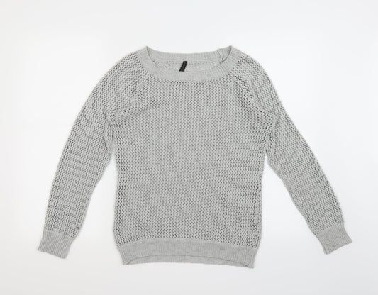 Dalu Womens Grey  Knit Pullover Jumper Size M