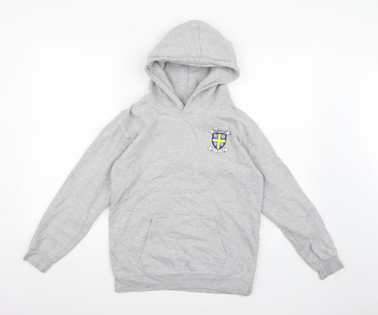 Just Hoods Boys Grey  Jersey Pullover Hoodie Size 12-13 Years  - Durham