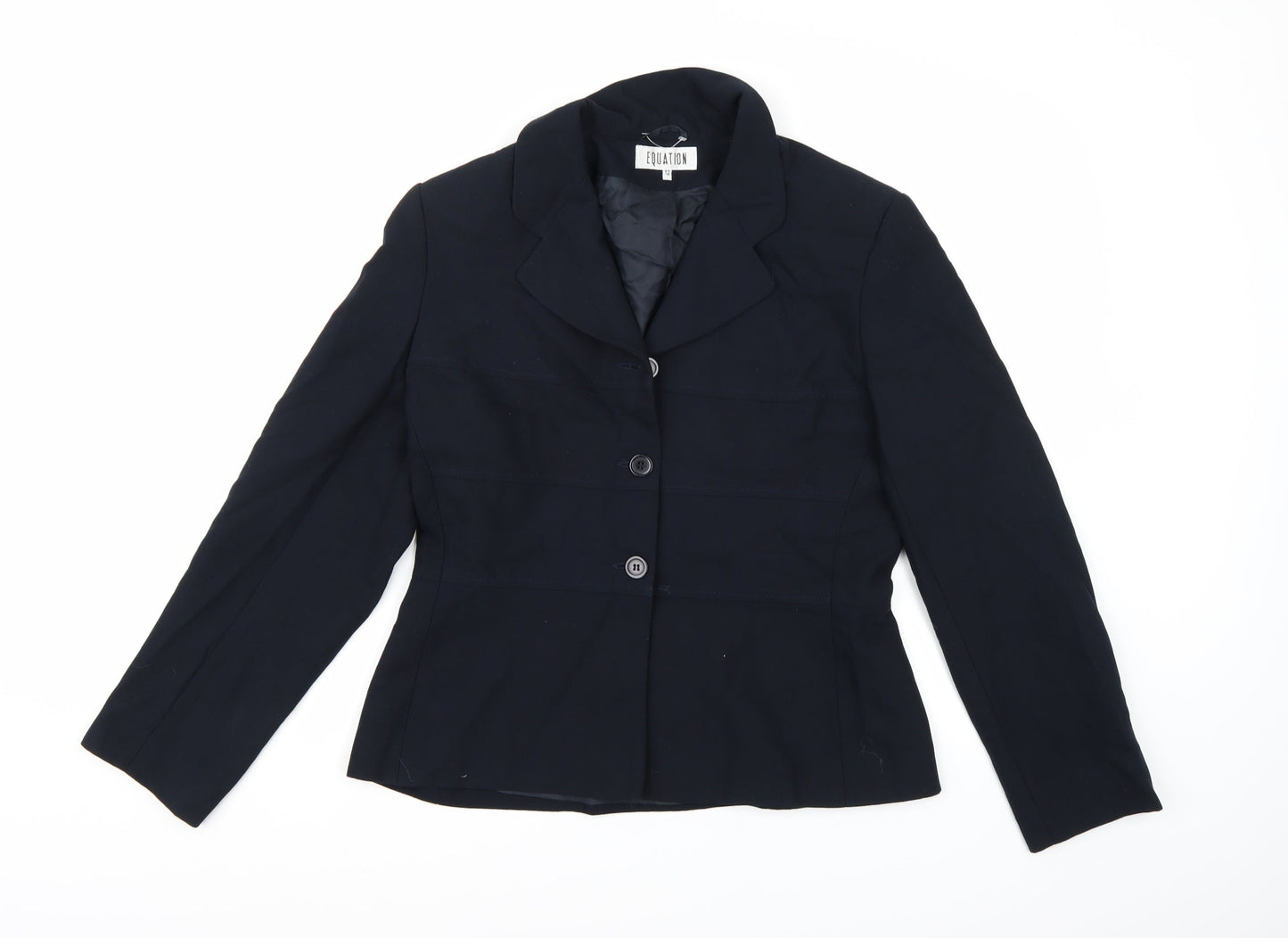 Equation Womens Blue  Rayon Jacket Blazer Size 12